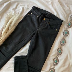 7 For All Mankind Black Metallic Skinny Jeans, Size 25, Casual Jeans, Mom Jeans